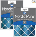 Nordic Pure 18x20x1 (Actual Size: 17 1/2 x 19 1/2 x 3/4) Pleated MERV 7 Air Filters 2 Pack