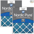 Nordic Pure 12x25x1 (Actual Size: 11 3/4 x 24 3/4 x 3/4) Pleated MERV 7 Air Filters 2 Pack