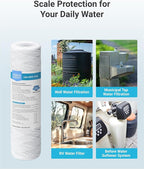 AQUA CREST AP110 5 Micron 10"x2.5" String Wound Whole House Water Filter Replacement for 3M® Aqua-Pure AP110, Culligan® P5, APEC, GE FXUSC, Whirlpool®, Any 10" x 2.5" Home Water Filter, Pack of 4