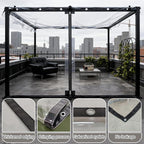 Curtain Patio Enclosure, Water Proof PVC Curtains for Gazebos with Zip, Transparent Outdoor Tarps for Patio Enclosure, Camping, Porch(3x5m)
