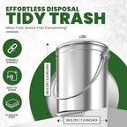 Utopia Kitchen Indoor Compost Bin Kitchen, Odorless Composting with Charcoal Filter, 1.3 Gallon Stainless Steel Large Composter for Countertop & Under Sink, Easy Cleaning, One Extra Filter - (Silver)