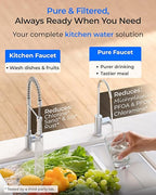 Waterdrop DLG-P Under Sink Water Filter System, Reduces PFAS Chlorine Chloramine Fluoride Odor, 2 Stage Under Sink Water Filtration System with Dedicated Faucet, 2-Outlet Filter, Life Indicator