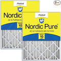 Nordic Pure 16x20x4 (Actual Size: 15 1/2 x 19 1/2 x 3 5/8) Pleated MERV 10 Air Filters 2 Pack
