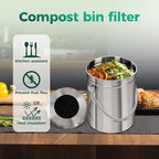 7 Pack 6.7 Inch Round Fiber Cotton Activated Charcoal Compost Filters - Odor Control Replacement for Kitchen Compost Bins, Countertop Compost Bin & Compost Bucket