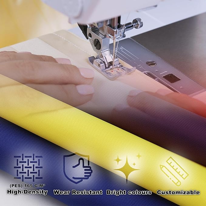 Privacy Screen 3' x 16' Durable UV-Resistant Privacy Screen Outdoor, Included Cable Ties Customized Size for Outdoor, Patio, Deck, Backyard Porch Privacy, Blue Stripes