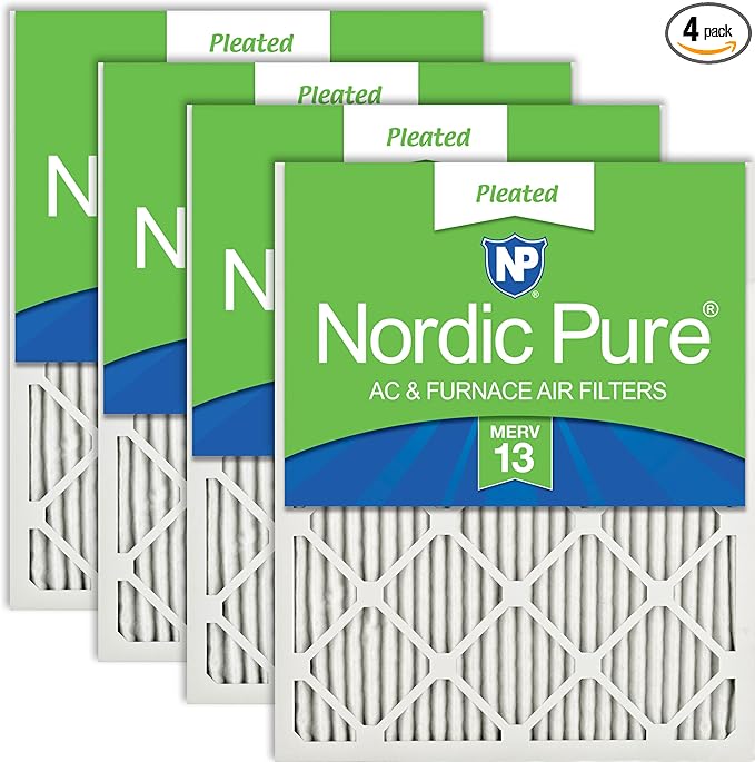 Nordic Pure 18x24x1 (Actual Size: 17 1/2 x 23 1/2 x 3/4) Pleated MERV 13 Air Filters 4 Pack