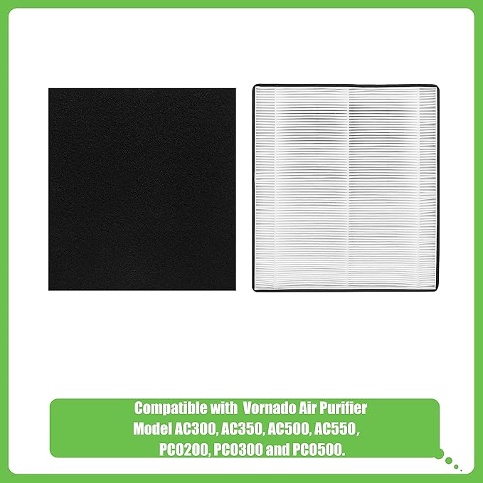 MD1-0022 Replacement Filter, Compatible with Vornado Air Purifier Models AC300, AC350, AC500, AC550, PCO200, PCO300 and PCO500, 2 HEPA Filter MD1-002 + 4 Pre-Filter MD1-0023