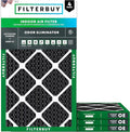 Filterbuy 10x30x1 Air Filter MERV 10 Odor & Allergy Defense with Activated Carbon (4-Pack), Electrostatic Pleated HVAC AC Furnace Filters Replacement, Made in USA (Actual Size: 9.50 x 29.50 x 0.75)