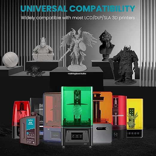 SUNLU Flexible 3D Printer Resin, 66A 3D Printing Resin for Printing Soft and Flexible Items, Bendable and Not Brittle, Fast Curing 405nm UV Photopolymer Resin. 1000G Gray