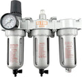 1/2" NPT MID FLOW Filter Regulator Coalescing Desiccant Dryer System For Compressed Air Lines, Poly Bowls, Great For Paint Spray And Plasma Cutter (MANUAL DRAIN)