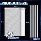 Woanger 2 Pcs 1000 x 300 mm DIY PC Case Dust Filter PC Fan Mesh Filter Air Vent Covers PVC Dustproof Cover with Magnetic Sticker for Computer Chassis Speaker and More, 0.03 Inch Hole