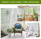 RYB HOME 2 Panels Garden Netting Size Adjustable Porch Screen Mesh Outdoor Curtains Lightweight Mosquito Curtains for Patio Gazebo Pool Hut Bug Netting, White, 59 inches Wide x 108 inches Long