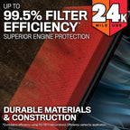 K&N Engine Air Filter: Extended Life 24,000 Mile Replacement Air Filter: Compatible with 2017-2019 Ford Truck Super Duty V8 (F250, F350, F450, F550), KNF-0644