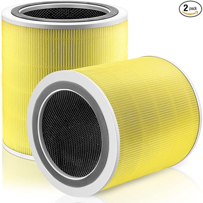 Core 400S Replacement Filter for LEVOIT Core 400S Smart WiFi Air Purifie-r, Core 400S-RF-PA (LRF-C401-YUS), 3-in-1 H13 True HEPA Activated Carbon Pre-Filter, 2 Pack, Yellow