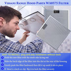 2-Pack Upgraded WA0575 Range Hood Filters Replacement With Stainless Latch 5-Layer Aluminum Mesh Fit for Vissani 30-inch Pyramid or WA0575 Wall Mount Range Hood Grease Filter by Size 14 3/8"x13 1/2"