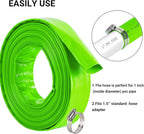 1-1/2" x 50 FT Pool Backwash Hose, Green Heavy Duty Reinforced PVC Lay Flat Water Discharge Hose for Swimming Pool Filter Pump,with 2 Clamp
