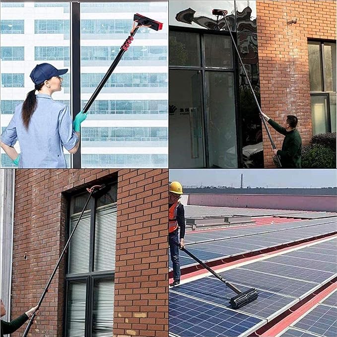 Spray Bar Kit Window Cleaning Brush, Outdoor Window Glass Solar Panel Cleaning,Extendable Cleaner For Greenhouse Roofs, Cleaning Photovoltaic And Solar Panels/35Cmbrushhead/12M/3,35cmbrushhead,3.6M/1