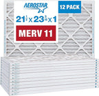 Aerostar 21.5x23.3125x1 MERV 11-12 Count - Pleated Furnace & Air Conditioner Filters - Removes Dust, Cold & Flu Germs, Lint, Mold, Pet Dander, Allergy-Causing Pollen, Smog & Smoke