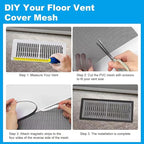 4 PCS DIY Magnetic Vent Covers-13.8" x 11.8" Customizable Air Register with Easy-to-Cut Mesh & Magnetic Strips, Create Perfect Fit for Floor/Wall/Ceiling Vents, Ideal for Custom Home Vent Solutions.