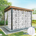 Cartoon Space Outdoor Curtains for Patio Rockets Astronauts Planets Black Waterproof Outside Curtains with Grommet Top Weatherproof Curtain for Cabana Pergola Gazebo, 2 Pack, 54" W x 84" L