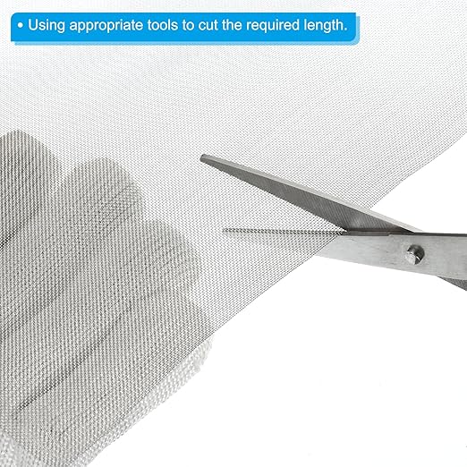PATIKIL 40" L x 10" W Woven Wire Mesh, 40 Mesh 304 Stainless Steel Air Vent Filter Screen with Gloves for Window Security Vent Cover Filtration Animals Fence