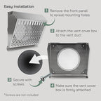 Vent Systems 6" Inch Exhaust Vent Cover with Rubber Gasket - Stainless Steel - Robust Weatherproof Outdoor Air Exhaust Box - Duct or Surface Mounting - Rain and Snow Protection