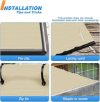 TANG Sun Shade Fabric Roll 8'x13' Shade Cloth for Garden Beige HDPE Mesh Shading Pergola Cover Replacement Canopy, 95% Blockage Sunshades for Outdoor Patio Backyard Plant