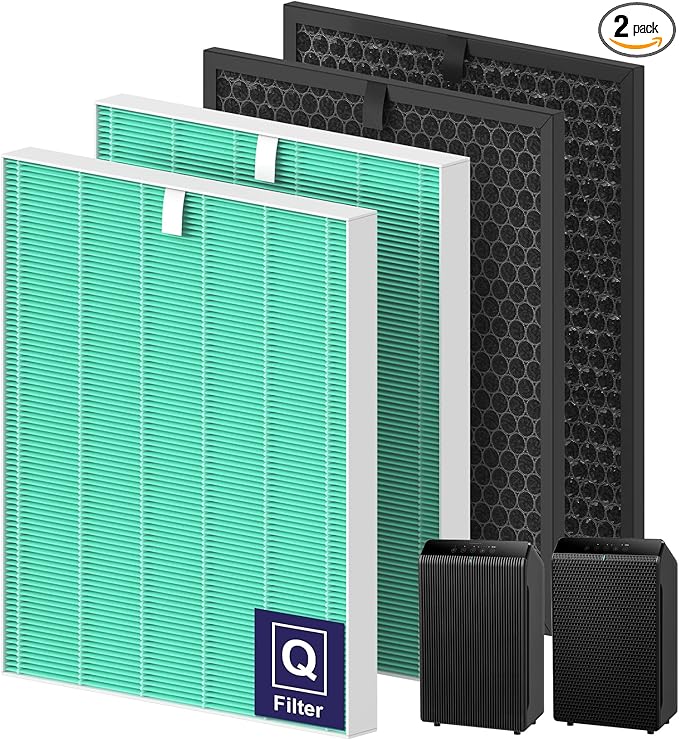 Toxin Absorber Replacement Filter for Winix 5510 and 5520 Air Purifier, Filter Q Replacement Combo Pack Includes: 2 HEPA & 2 Carbon Filter