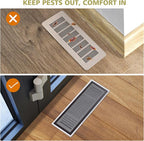 6 Pack Strong Magnetic Floor Vent Cover - PVC Mesh Register for Wall Ceiling Floor Catch Debris Hair Insect (Black, 4 x 12 Inch)