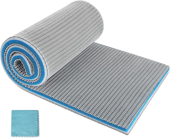 Aquarium Filter Media, Upgraded 8-Layer Filter Sponge Pad for Fish Tank and Pond, Super Filtering Effect, Cut to Fit, Reusable and Washable Aquarium Filter Floss (11.8” x 47.2”)