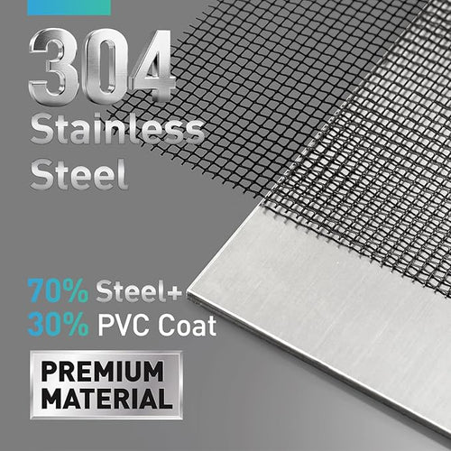 304 Stainless Steel Mesh Window Screen Roll,47IN x 98.43FT Black Metal Window Screen Replacement,Window Screen Mesh for Window,Door,Patio,Pet,Vent,Filter,Porch,Cage and DIY Project (22 Mesh)