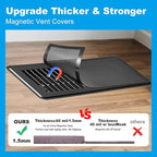 6-Pack Black Magnetic Vent Covers 5.5x12 Inch - Universal Fit for Floor, Wall & Ceiling Registers (6"-7" Width x 12"-13"Length) | High Airflow Mesh Design | Tool-Free Easy Installation