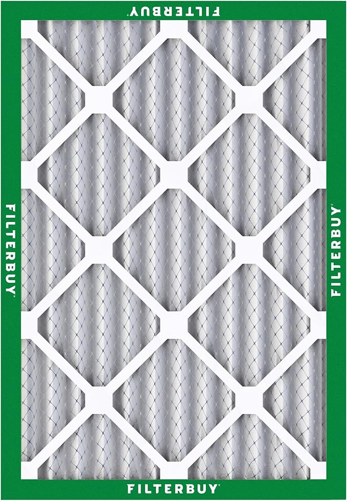 Filterbuy 20x24x2 Air Filter MERV 8 Essential Dust & Allergy Defense (5-Pack), Electrostatic Pleated HVAC AC Furnace Filters Replacement, Made in USA (Actual Size: 19.38 x 23.38 x 1.75)