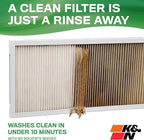 K&N 14X20X1 HVAC Furnace Air Filter, Lasts a Lifetime, Washable, Merv 13, the Last HVAC Filter You Will Ever Buy, Breathe Safely at Home or in the Office, HVC-13-11420