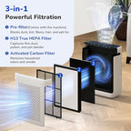 Fil-fresh Vital 100S Replacement Filter, Compatible with LEVOIT Vital 100S Air Purifier, 3-in-1 H13 True HEPA & Activated Carbon, Replace Vital 100S-RF, White, 2-Pack