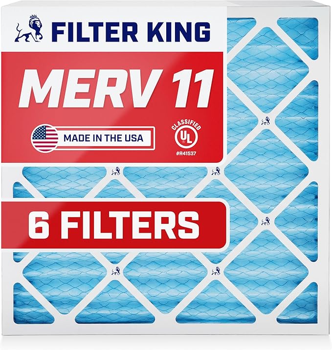 Filter King Air Filters 12.75x21x1 | 6 Pack | MERV 11 HVAC Pleated AC Furnace Filters | Actual Size 12.75 x 21 x .75"