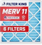 Filter King 14x25x1 Air Filter | 6-PACK | MERV 11 HVAC Pleated A/C Furnace Filters | MADE IN USA | Actual Size: 13.5 x 24.5 x .75"