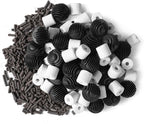 Flexzion Fish Tank Filter Media - Bio Balls for Aquarium Filter, Ceramic Rings & Activated Carbon Pellets in Mesh Bags - Biological, Chemical, & Mechanical Filtration Freshwater & Saltwater Aquariums