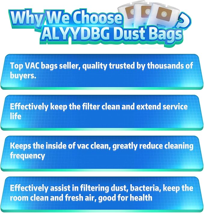 10 PCS Bundle Set Shop Vac 1-1.5 Gallon Vacuum Bags, ALYYDBG Type A 90667 9066700 9066733 All Around Vac Filter Bags