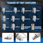 SINOCMP Hydraulic Pressure Test Kit with 3 Gauges(25/40/60Mpa), 12 Test Couplings, 3 Test Hoses(64in) Diagnosis Tester Gauge Kit Set for Excavator Construction Machinery