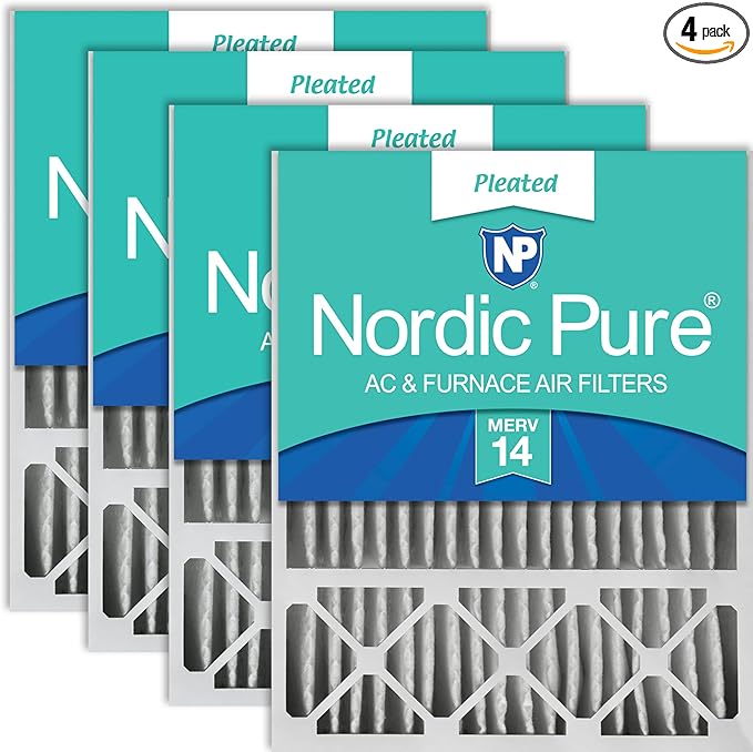 Nordic Pure 20x25x5 (Actual Size: 19 3/4 x 24 3/4 x 4 3/8) Lennox X6673 X6675 Replacement MERV 14 Air Filters 4 Pack