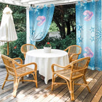 Ocean Shell Outdoor Curtains for Patio Corals Starfish Summer Marine Waterproof Outside Curtains with Grommet Top Weatherproof Curtain for Cabana Pergola Gazebo, 1 Panel, 54" W x 84" L