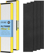 FLT5000 Filter-C True HEPA Replacement Filter for Guardian AC5000E AC5000 Air Purifier Compatible with AC5250PT, AC5350B, AC5350W, AC5350BCA, AC5300B Air Cleaner, 2 Pack HEPA + 4 Pre-Filters