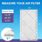 LotFancy 14x25x1 Air Filter MERV 11 6-Pack, Electrostatic Pleated AC Furnace Air Filter, Captures Dust, Smog & Pet Dander, Actual Size: 13.75"x24.75"x0.75"