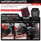 62mm Mini Bike Air Filter Cover for Predator 212cc 196cc 224cc 99cc Coleman CT200U CT200U-EX BT200X B200R B200 KT196 CT100U CC100X Baja MB165 MB200 DB30 Mini Bike Go Kart Parts (Black)