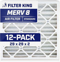 Filter King 29x29x2 Air Filter | 12-PACK | MERV 8 HVAC Pleated A/C Furnace Filters | MADE IN USA | Actual Size: 28.5 x 28.5 x 1.75"
