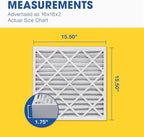 Aerostar 16x16x2 MERV 13, Pleated Air Filter, 16x16x2, Box of 6, Made in the USA