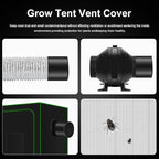 MELONFARM 4 Inch Air Carbon Filter Smelliness Control with Australia Virgin Charcoal, Odor Removal for Grow Tent, Inline Fan, 8' Ducting, Cooling & Vent Cover Included, Insulated Flange 4" x 11"