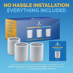 AquaBliss High Output Shower Filter Replacement Cartridge – Reduces Chemicals & Chlorine, Restores pH Balance, Glowing Skin, Strong Nails & Shimmering Hair – 3-Pack (SFC100)