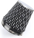 6" 152mm Cold Air Intake Filter Clamp-On Replacement High Flow Inlet Air Filter High Performance Washable Cone Filter 7" Tall Carbon Fiber Pattern